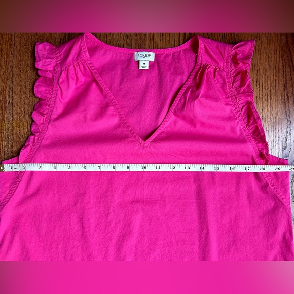 J.Crew Sleeveless Ruffle Hot Pink Top - Picture 5 of 9